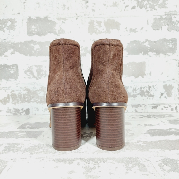 NEW Splendid Women's Marika Block Heel Suede Booties In Brown K400 - Picture 6 of 12